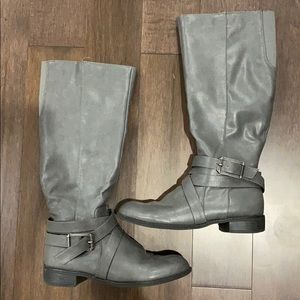 Tall gray boots